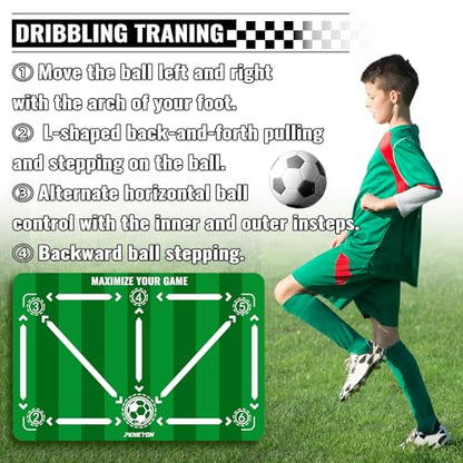 Soccer Training Equipment,Soccer Training Mat Improve Strength,Agility and Coordination,Anti-Slip Silent Absorption Soccer Footwork Training Mat,Soccer Trainer for Indoor/Outdoor Drills - style: Training Set 35*23 IN - C