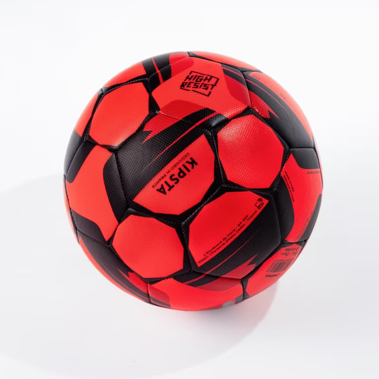 Kipsta Football Resist Size 5 Machine Stitched, Rubber Coating Suitable for All Surface Soft & Wet Ground, Hard Ground with Grass & Artifical Turf, International Match Ball