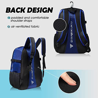 DAREKUKU Youth Baseball Backpack, Softball Bag for Boys & Girls, Breathable T-Ball & Baseball Equipment & Gear