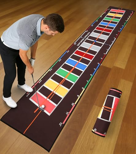 Golf Putting Mat 20 in X 10 ft Professional Golf Mat with Distance Markers Non-Slip Putting Matt for Indoors Home Office Backyard Practice Supplies