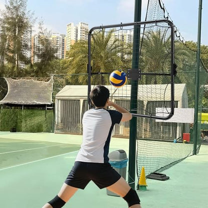 MR Basketball Rebounder 40”x40”, Adjustable Passback Net, Multi-Sport Training Rebound Net, Ball Return System Set up on 2''~6'' Pole for Basketball, Volleyball, Tennis, Pickleball, Baseball Practice