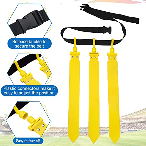 Junkin 6/8/10 Players Flag Football Sets Adjustable Football Belts and Flags for Youths Teens Kids Adults Players Sports Team - color: Yellow