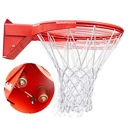 Professional 180º Heavy Duty Breakaway Basketball Rim，18 inch Single Spring Flex Rim Goal Replacement fit Indoor and Outdoor Backboard - color: 2-Double Spring
