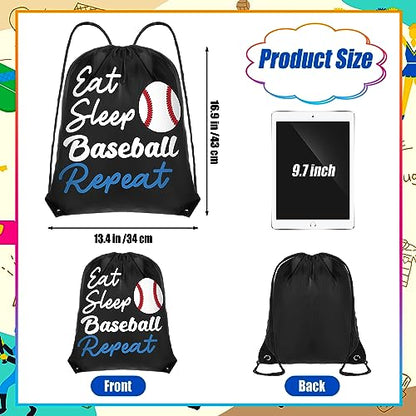 Windyun 16 Pcs Ball Drawstring Backpack Bulk Lightweight Draw String Bags Cinch Bags Drawstring Cinch Sack Tote(Baseball) - style: Baseball