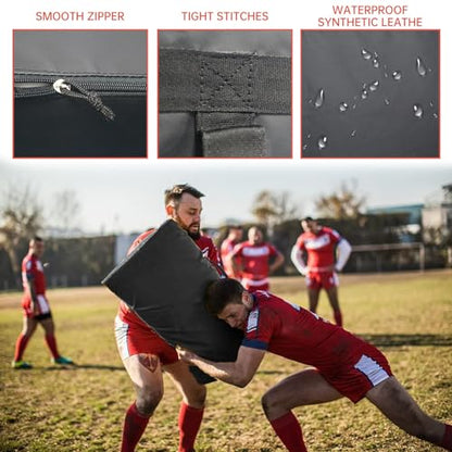 Martial Kick Shield Blocking Pads Football Basketball: high-Density Sponge pad Curved Grip & Forearm Strap — Impact Dispersion Home Gym Practice & Team Sessions Adults Youth