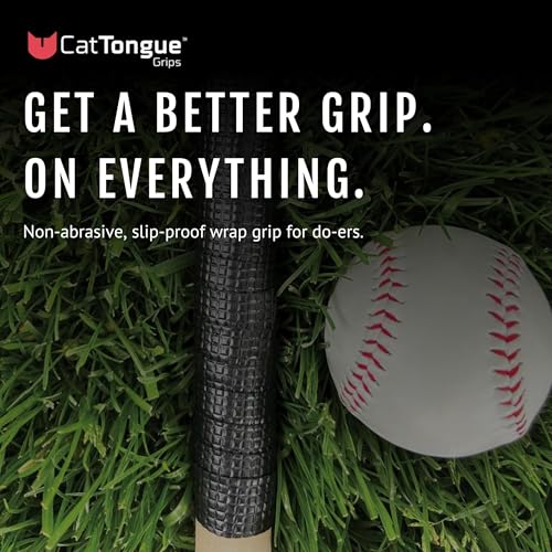 CATTONGUE GRIPS Sports Grip Tape Wrap - Wide Super Grippy Wrap - Anti-Slip Tape for Golf Clubs, Pull Up Bars, Baseball Bats, Lacrosse Sticks, Hockey Sticks, Pickleball Paddles & More