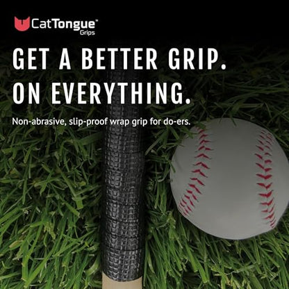 CATTONGUE GRIPS Sports Grip Tape Wrap - Wide Super Grippy Wrap - Anti-Slip Tape for Golf Clubs, Pull Up Bars, Baseball Bats, Lacrosse Sticks, Hockey Sticks, Pickleball Paddles & More