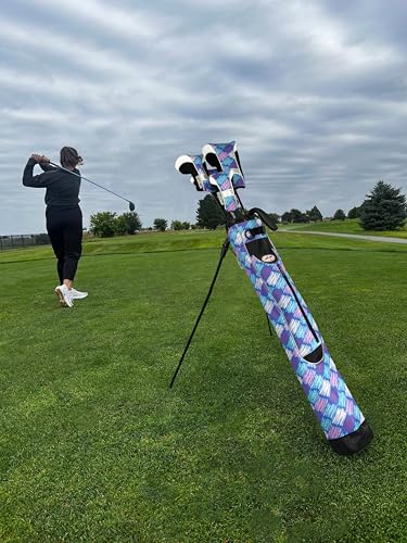 Taboo Fashion Sunday Golf Bags for Women - Lightweight Golf Range Bag with Self Flexing Stand and Shoulder Strap for Driving Range, Par 3 or Executive Course - color: Posh Blue