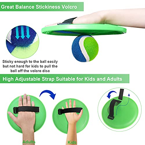 Jalunth Ball Catch Set Games Toss Paddle - Pool Beach Toys Back Yard Outdoor Games Backyard Throw Sticky Set Age 3 4 5 6 7 8 9 10 11 12 Years Old Boys Girls Kids Adults Family Easter Gifts Azure - color: Azure 4 Pack