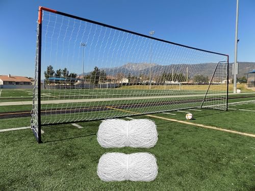 24 x 8 Ft.Regulation Size Soccer Goal w/Weatherproof HDPE Net. 50MM Diameter Industrial Grade Black Powder Coated Galvanized Steel. Portable 8x24 Foot Training Aid. ONE Year Warranty! - color: Black/Orange, size: 24x8 w/Extra Net