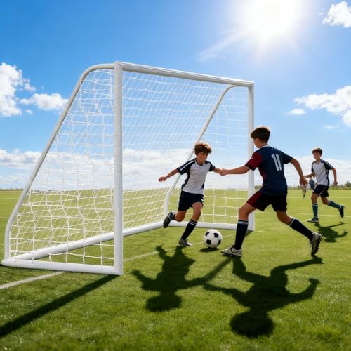 HomGarden Portable Soccer Goal for Backyard,12x6 / 10x6.5 / 8x5ft /6x4 Full Size Soccer Goals for Kids Adults Soccer Net Backyard Soccer Goals - size: 12×6 ft