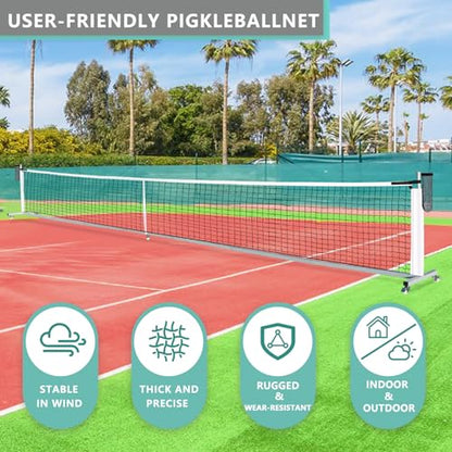 Aluminum Pickleball Net System,Constructed of Rust Proof Aluminum Frame,Regulation Size 22 FT