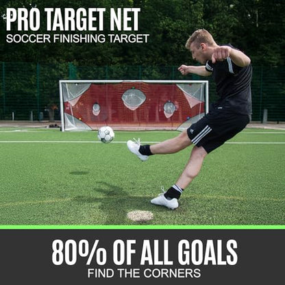 QuickPlay Target Net - Soccer Goal Target Nets with 7 Pockets for Shooting Accuracy - Fits Rigid Goals in Multiple Sizes - Soccer Trainer for Backyard, Training Equipment | Soccer Frame Not Included - style: Target Net 12x6'
