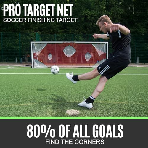QuickPlay Target Net - Soccer Goal Target Nets with 7 Pockets for Shooting Accuracy - Fits Rigid Goals in Multiple Sizes - Soccer Trainer for Backyard, Training Equipment | Soccer Frame Not Included - style: Target Net 16x7'
