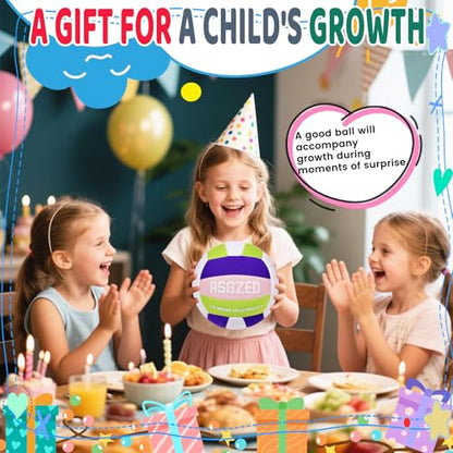 Soft Volleyball for Indoor Practice-Super Soft & Silent Fabric Indoor Volleyball Lightweight for Kids Youth Beginners, Perfect for House Yard Training Practice Games(Deflated,with Pump)