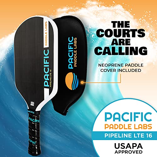Carbon Fiber Pickleball Paddles | USAPA Approved Pickleball Paddles | Pro Grit Texture, Max Spin & Comfort | Pickle Ball Paddles Include Paddle Cover | 13MM & 16MM - color: PIPELINE LTE 16.25" x 7.75" x 16mm
