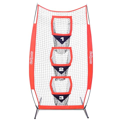 GoSports 8 x 4 ft Football Throwing Target Net - Choose Black or Red