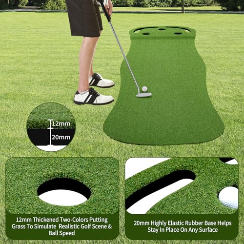 Wekin Indoor Putting Green,2x8ft Artificial Turf Putting Green with Adjustable Putter, 2 Balls, Perfect Golf Putting Game Mat for Home,Party,Office