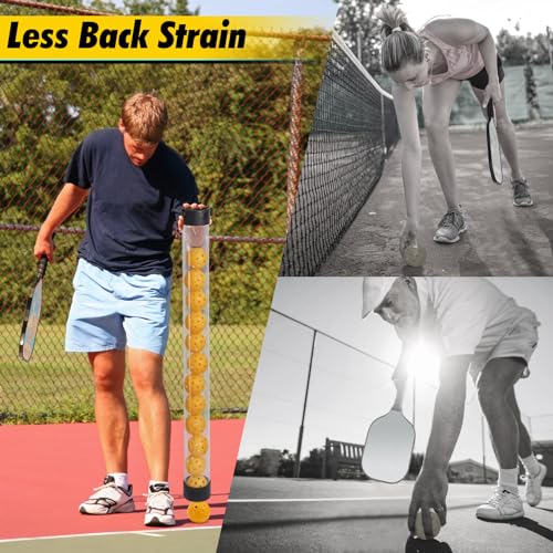 Pickleball Picker Upper Ball Holder, Pickleball Ball Picker Hopper Tube, Pickleball Pickup Tube - Lightweight Pickleball Retriever Collector with Shoulder Strap
