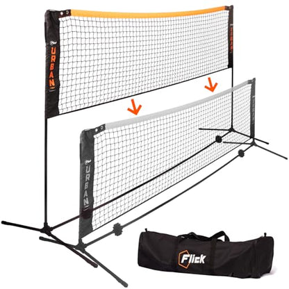 Flick High-Low Maxi Soccer Tennis Net for Outdoors – Adjustable Height for Multi-Purpose Usage – Lightweight Portable Training Equipment with Carry Case