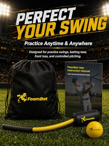 Baseball & Softball Rope Swing Trainer, 2026 Upgraded High-Density Foam Style Connection Batting Training Bat for Better Feedback, Indoor/Outdoor Hitting Practice Aid for Youth Beginners