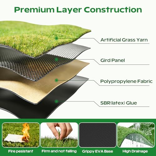 RIKADE Golf Mat - 5x4ft & 6x4ft 26mm-31mm Golf Hitting Mat for Simulators, Backyard, Garage, Indoor & Outdoor Use, Features Dual-Turf Mats with Ball Tray for Chipping and Swing Training - style: 5 x 4 ft, 1.22 in, Dual-Turf