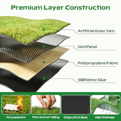 RIKADE Golf Mat - 5x4ft & 6x4ft 26mm-31mm Golf Hitting Mat for Simulators, Backyard, Garage, Indoor & Outdoor Use, Features Dual-Turf Mats with Ball Tray for Chipping and Swing Training - style: 5 x 4 ft, 1.22 in, Dual-Turf