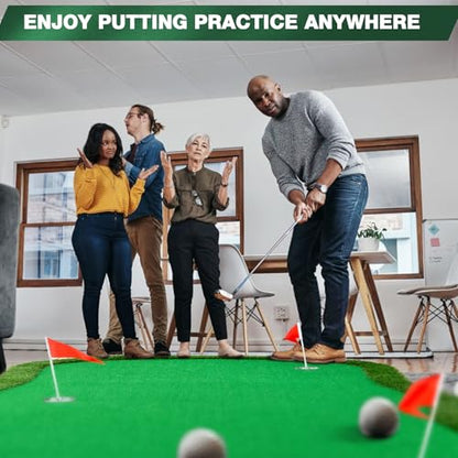 Wekin Golf Putting Green,5x10ft Thickening Professional Large Golf Putting Mat with Realistic Turf for Indoor & Outdoor, Golf Game Practice Equipment