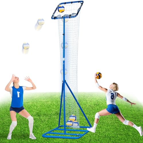 Winthai Volleyball Setter Training Net, Volleyball Training Equipment with 3 Angle and 8-10FT Height Adjustments Serve Trainer for Serving, Spiking & Setting Drills Indoor Outdoor Practice Target Net