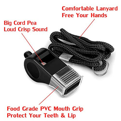 Whistle, 2 Packs Plastic Sports Whistles with Lanyard, Loud Crisp Sound Whistle Ideal for Coaches, Referees, and Officials - color: With Mouth Grip