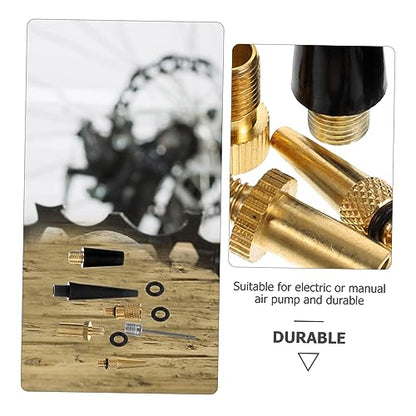 Garneck 30pcs Air Nozzle and Needle Set for Bike Pump Valve Adaptor Ball Pump Gauge Inflator