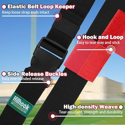 Flag Football Belts for Youth, Kids and Adults Sport Team Building and Competition Training - color: Red