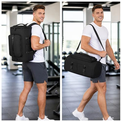MIYCOO Gym Bag for Men Women with Shoes Compartment - Duffle Bag, Travel Backpack, Sports Backpack, Weekender Overnight Bag with Wet Pocket - Black - color: Black -Style2