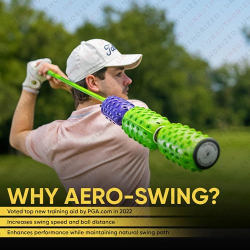 Aero Whip Shaft Tempo and Speed Golf Trainer, Flexible Shaft for Golf Training Aid, Great Golf Warm Up Tool, Swing Speed Air Resistance Training, Gain Up to 30 Yards On Your Drive - color: Black and Purple