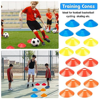 Soccer Speed Agility Training Set - 20FT Agility Ladder 12/16 Sports Cones and Soccer Kick Trainer Football Training Equipment Footwork Drills for Youth and Adults