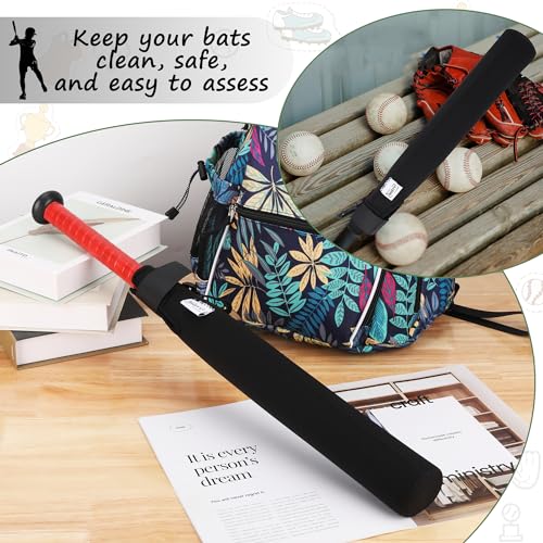 ILHSTY Bat Protector Sleeve for Baseball & Softball, Bat Warmer & Cover With Hook - color: 4 Pack - Black