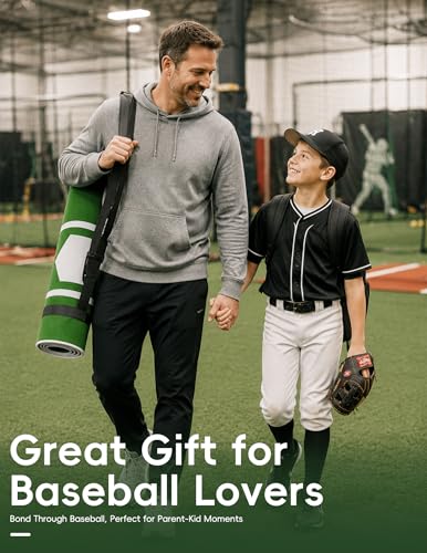 4 x 6.5 ft Baseball Hitting Mat with Home Plate, Soft-Touch Velvet Surface Softball Mat for Backyard Batting Cage, Indoor Outdoor Softball and Baseball Practice