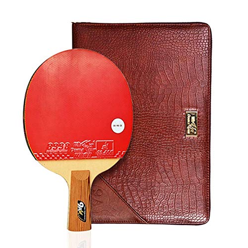Professional Table Tennis Bat with Case 5-9 Stars Ping Pong Paddle for Beginners/Intermediate/Offensive/Competition / 8 Stars/Short Handle (9 Stars Short Handle) - color: 9 Stars, size: Short handle