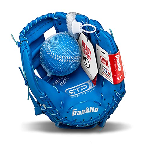 Franklin Sports Kids Baseball Gloves - RTP Youth Teeball Glove + Ball Set - Boys + Girls Teeball Mitt - Kids + Toddlers - 9.5"