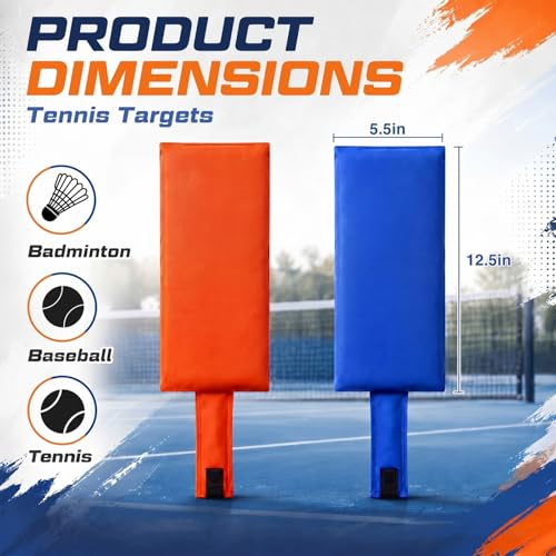 2 Pack Tennis Training Targets for Net, Accuracy Trainer for Serve & Shot Placement, Portable Tennis Target Aid for Adults, Practice Equipment for Backyard, Court & Coaching Drills