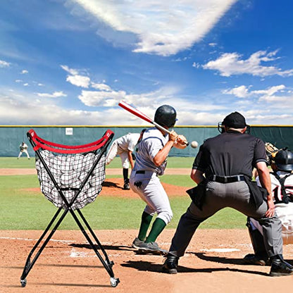 Baseball Caddy with Wheels, Holds 100+ Baseballs or 50+ Softballs, Extra Large Ball Caddy for Baseball and Softball Drills, Easy Set Up and Carrying, Ball Caddy for Outdoor/Indoor