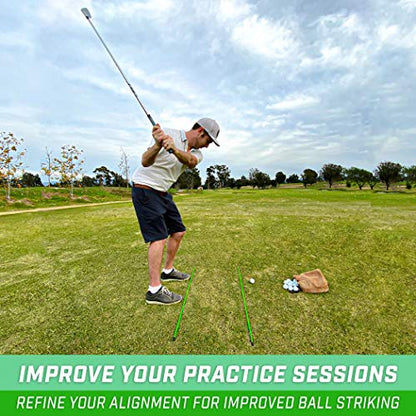 GoSports Golf Alignment Training Sticks - Choose 2 Or 3 Pack - 48 Inch Golf Alignment Aid Practice Rods