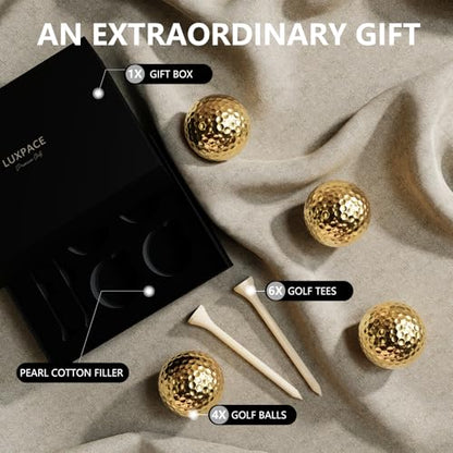 2-Layers Premium Golf Ball - Performance Golf Ball for Distance and Straighter Shots, Personalized Antique Gifts for Men Golf Tees Gift Set - color: 4 Pack Golden