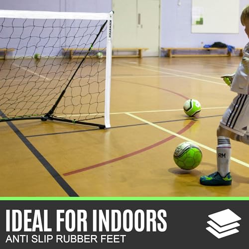 QUICKPLAY Kickster Elite Portable Soccer Goal | Integrated Weighted Base for Training on Turf, Hard Floors or Grass | Sizes 5x3', 6x4', 12x6', 16x7', & 3x2M [Single Goal] (F) 16 x 7'