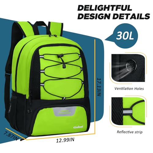 Goloni Soccer Bag, Basketball Bag with Ball Compartment & Shoe Compartment,Large Soccer Backpack for Basketball,Gym，Football - color: green