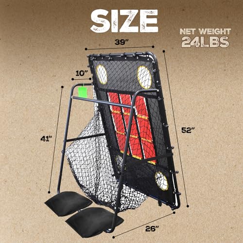 Baseball Pitching Net with Strike Zone Target for Training | Pitchers Practice Net for Baseball & Softball Throwing Net Rebounder - style: Red