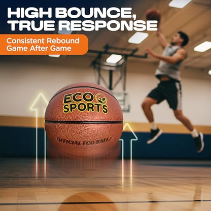 Eco Sports Basketball — Premium TPU Non-Toxic BPA Free, Superior Grip & Air Retention, Indoor Outdoor, Size 5 6 & 7, Eco-Friendly Vegan Basketball for Leagues, Schools, Coaches & Camps - size: 5 - Mini Basketball Size, 27.5"