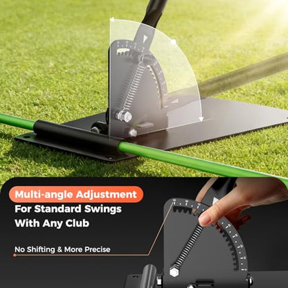 Golf Alignment Sticks Holder, Golf Training Aid with Alignment Sticks & Protective Padding, Swing Trainer Practice Teaching Aid Driving Range for Aiming, Putting, Swing, Golf Gifts for Men Women