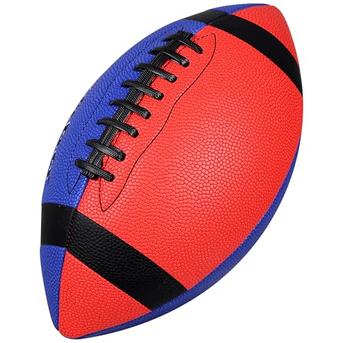 6 Pack Football Size 6 Junior Sized Ball with Textured Grip for Kids Youth Practice, Match and Scrimmage Play Indoors & Outdoors All Weather Use with Pump