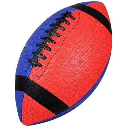 6 Pack Football Size 6 Junior Sized Ball with Textured Grip for Kids Youth Practice, Match and Scrimmage Play Indoors & Outdoors All Weather Use with Pump